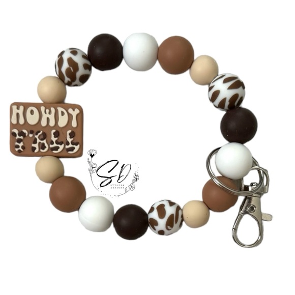 Howdy Y’all Silicone Wristlet Keychain - Picture 2 of 3
